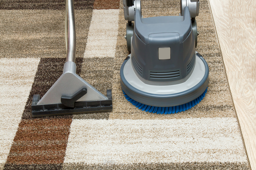 carpets chemical cleaning with professionally extraction method and disk machine